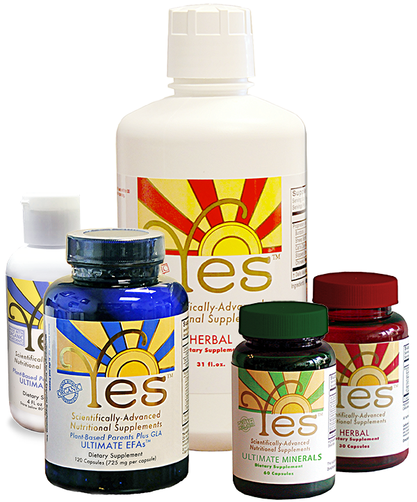 YES EFAs (capsules & liquid), Herbal (capsules & liquid), Minerals